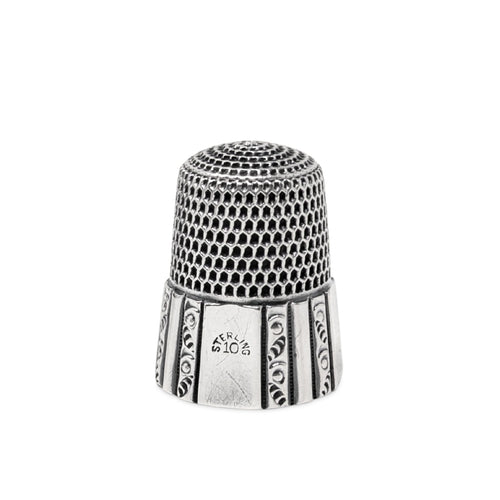 Antique Simons Bros Sterling Silver Thimble - Size 10 (6.2g) Wanamaker Box Set