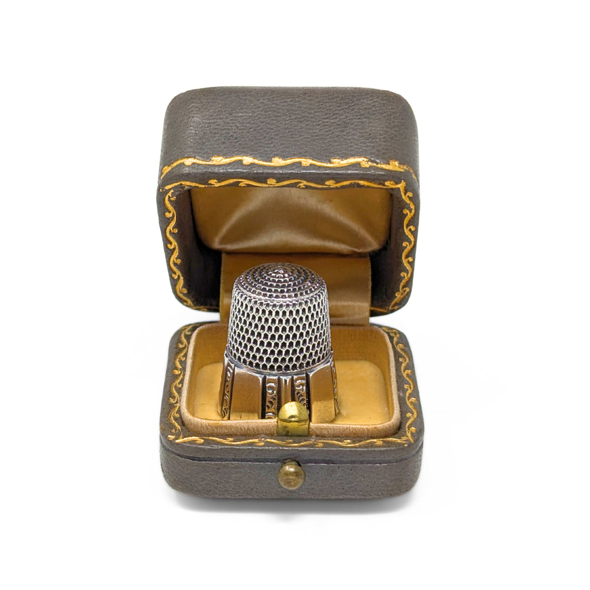 Antique Simons Bros Sterling Silver Thimble - Size 10 (6.2g) Wanamaker Box Set