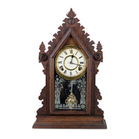 Antique 1881 E. Ingraham "Cadet" Walnut Parlor Mantel Clock - 8 Day - Running