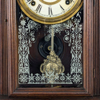 Antique 1881 E. Ingraham "Cadet" Walnut Parlor Mantel Clock - 8 Day - Running