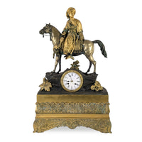 Napoleon-III 1840 Ottoman Horseman Antique Bronze Mantle Clock