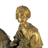 Napoleon-III 1840 Ottoman Horseman Antique Bronze Mantle Clock