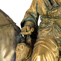 Napoleon-III 1840 Ottoman Horseman Antique Bronze Mantle Clock
