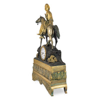 Napoleon-III 1840 Ottoman Horseman Antique Bronze Mantle Clock
