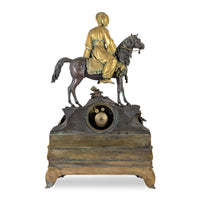 Napoleon-III 1840 Ottoman Horseman Antique Bronze Mantle Clock