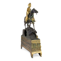 Napoleon-III 1840 Ottoman Horseman Antique Bronze Mantle Clock