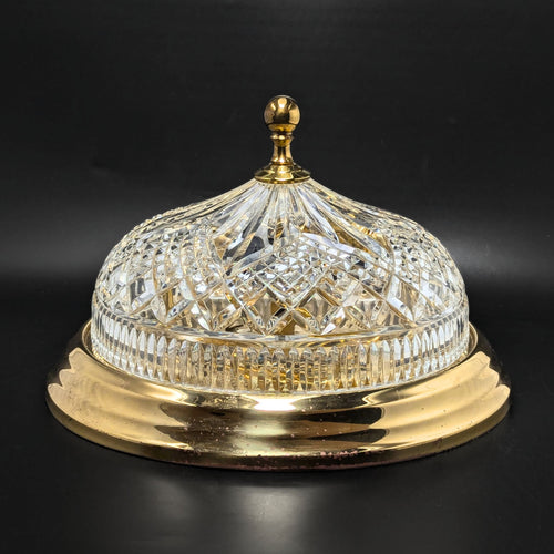 Waterford Crystal "Beaumont" 12in Flush Mount Brass Ceiling Light Fixture