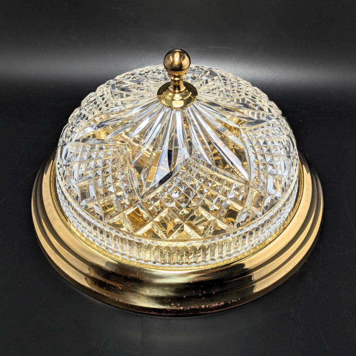 Waterford Crystal "Beaumont" 12in Flush Mount Brass Ceiling Light Fixture
