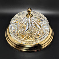 Waterford Crystal "Beaumont" 12in Flush Mount Brass Ceiling Light Fixture