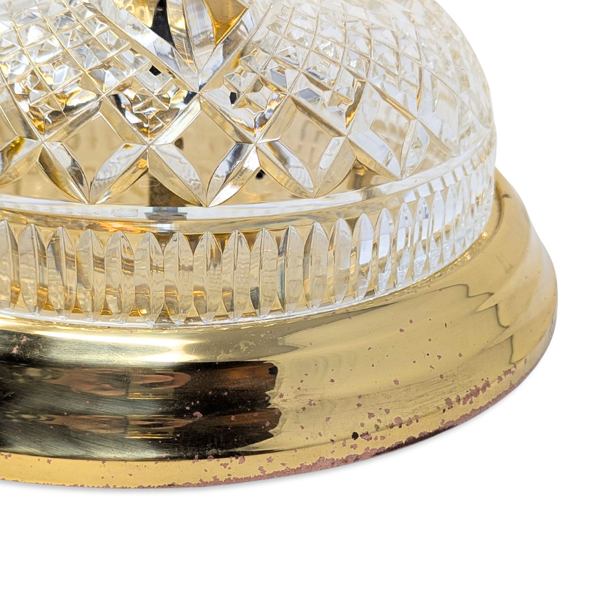 Waterford Crystal "Beaumont" 12in Flush Mount Brass Ceiling Light Fixture