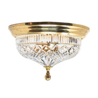 Waterford Crystal "Beaumont" 12in Flush Mount Brass Ceiling Light Fixture