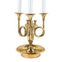 Mid-Century Baldwin Solid Forged Brass Triple Horn Bouillotte Desk Lamp, 25.5"