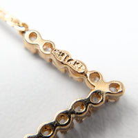 Vintage 14K Gold 11 Diamond Herringbone Chevron Child's Necklace, 14.5"