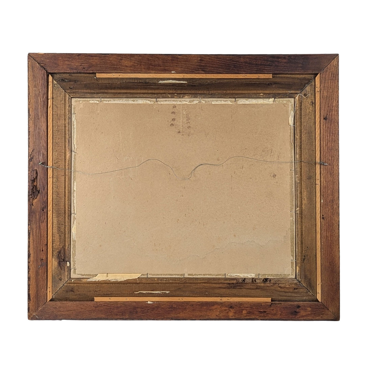 Antique Framed Hallen & Weiner Chromolithograph Landscape c. 1890 - Wavy Glass