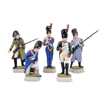 Capodimonte/Carl Thieme Dresden Porcelain Napoleon Soldiers - Lot of 5 Figurines