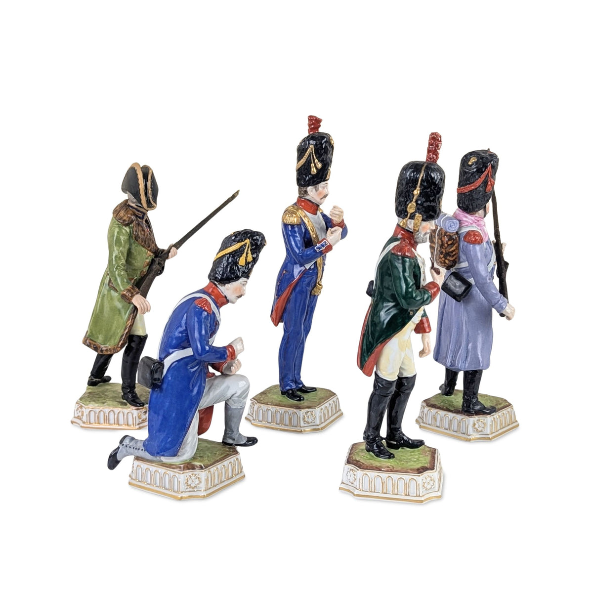 Capodimonte/Carl Thieme Dresden Porcelain Napoleon Soldiers - Lot of 5 Figurines