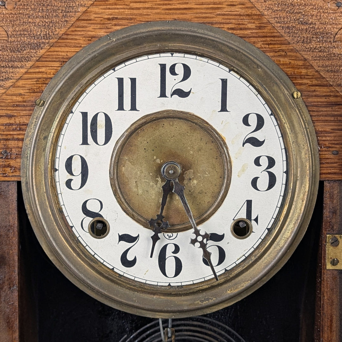 Antique E. Ingraham "Minerva" Oak Gingerbread Mantel Clock – Working Perfectly
