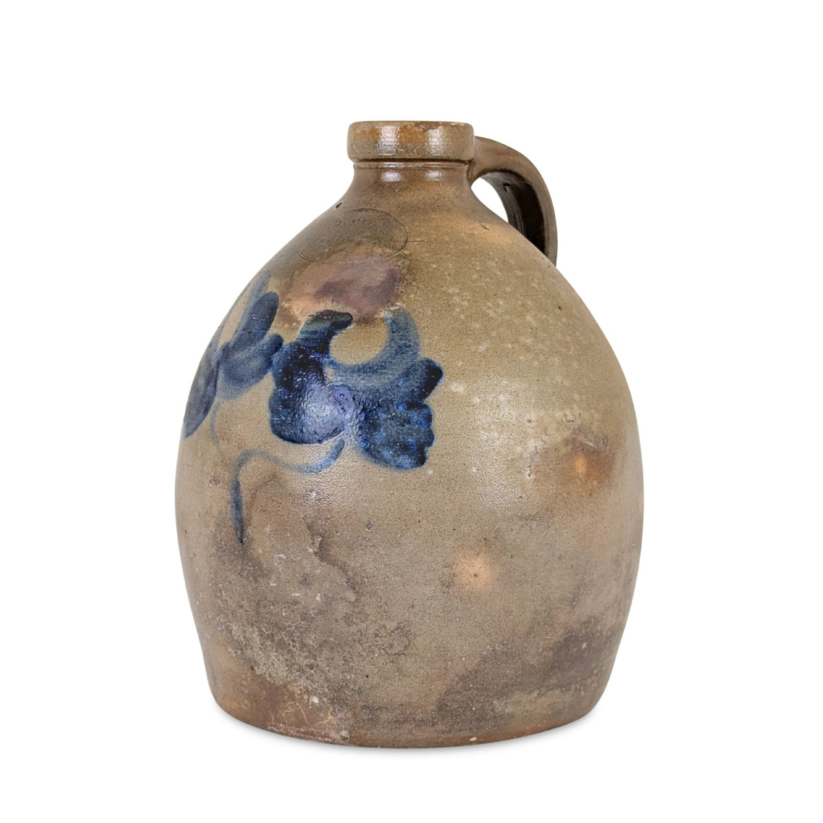 Antique J. CATRE Huntingdon PA 1 Gal Stoneware Ovoid Jug, Cobalt, c. 1840