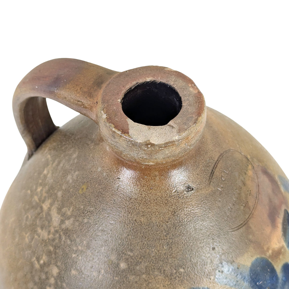 Antique J. CATRE Huntingdon PA 1 Gal Stoneware Ovoid Jug, Cobalt, c. 1840
