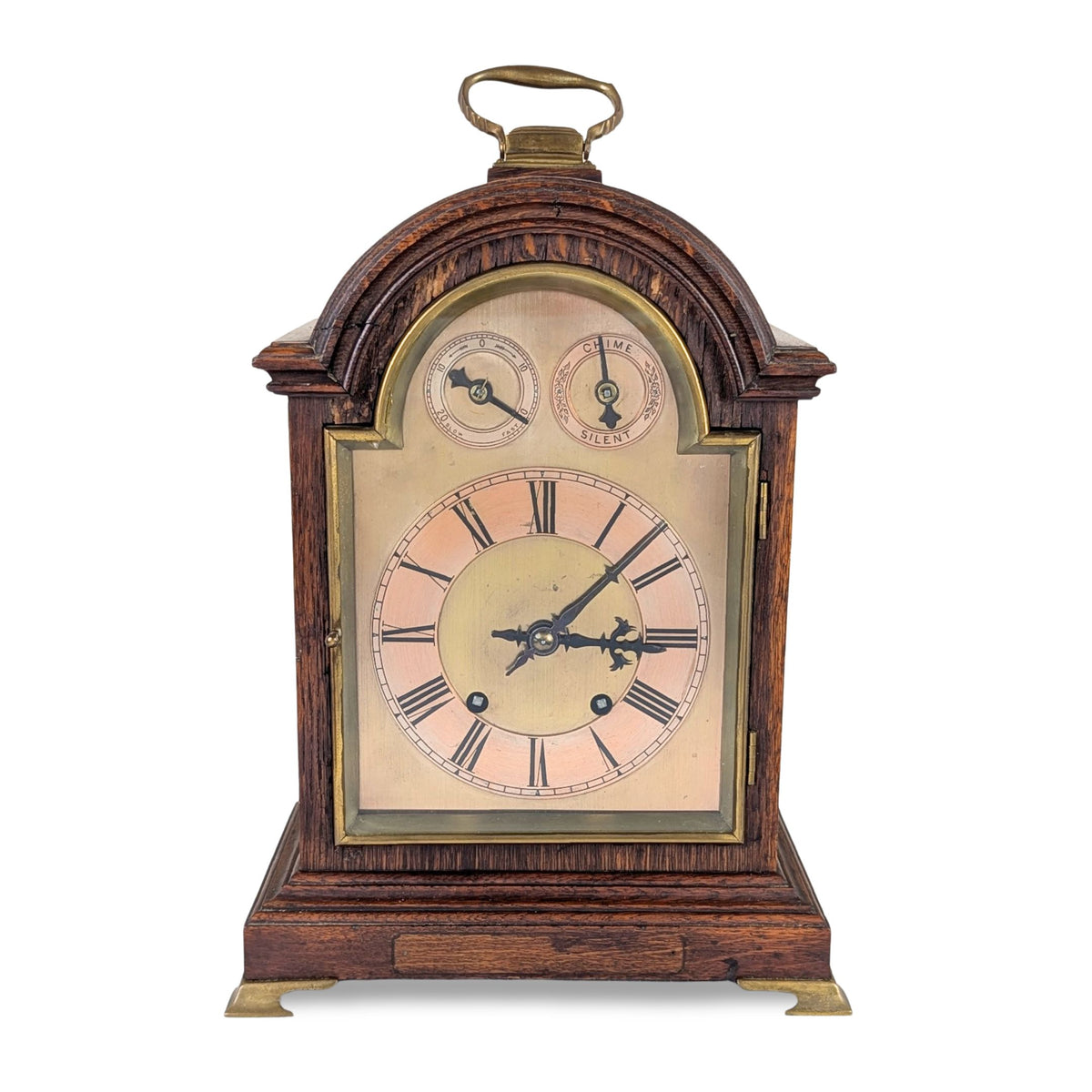 Antique Winterhalder & Hofmeier 16.5" German Oak Bracket Clock - Running