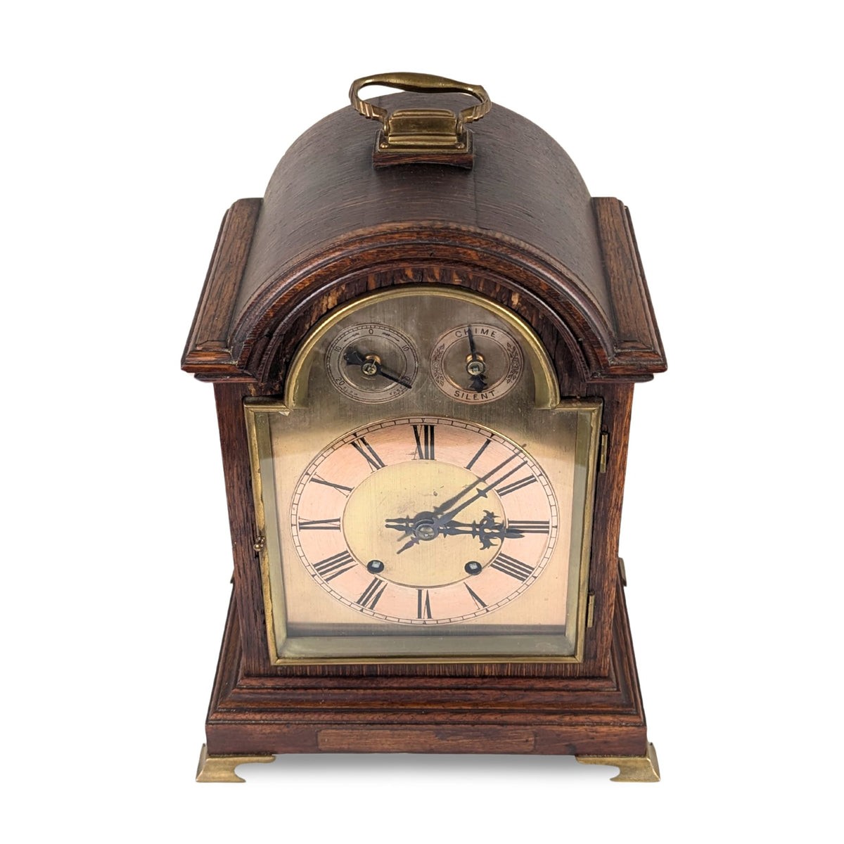 Antique Winterhalder & Hofmeier 16.5" German Oak Bracket Clock - Running