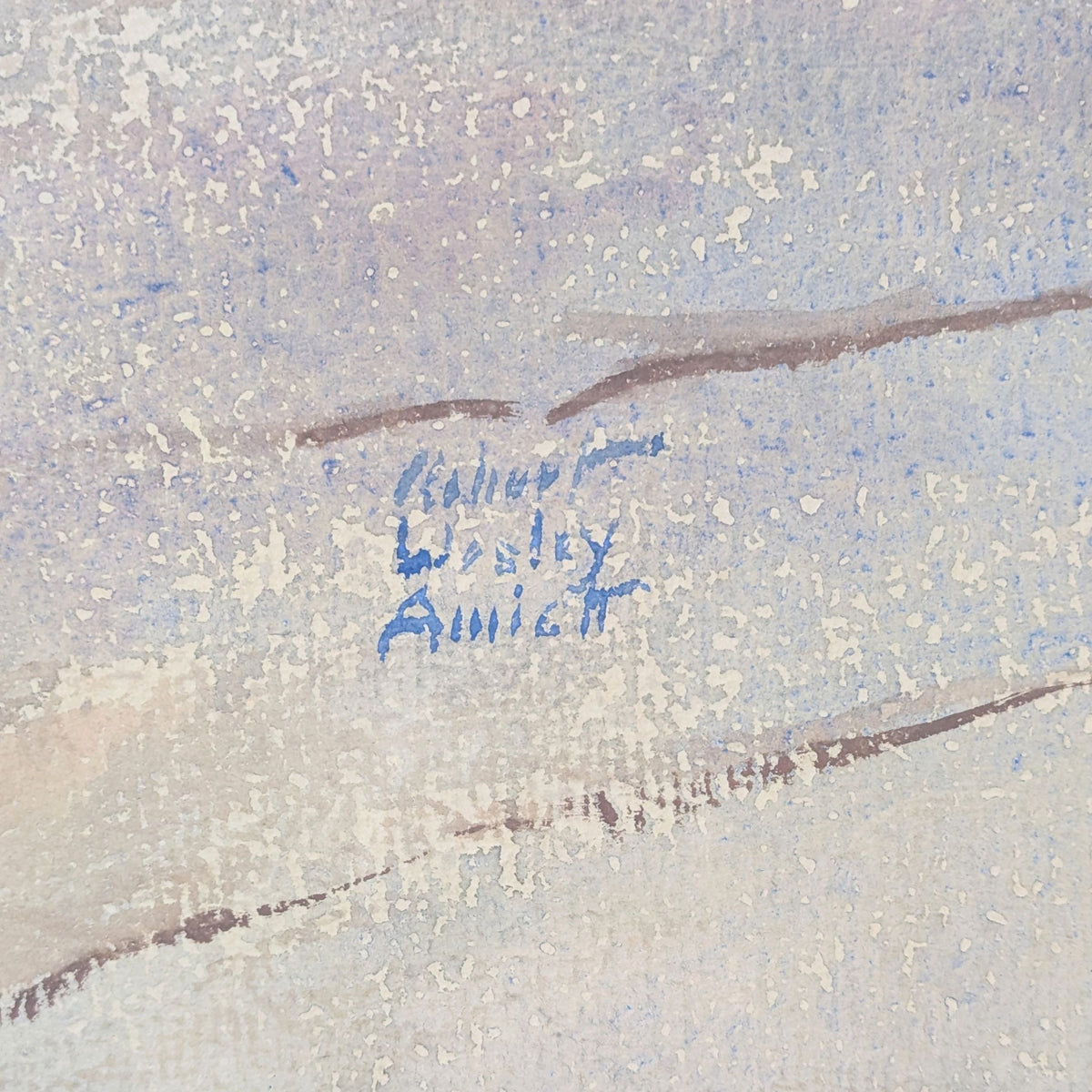 Robert Wesley Amick Original Framed Coastal Watercolor Painting (33.5" x 27.5")