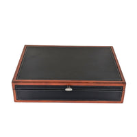 Reed & Barton Adams Black Faux Leather/Wood Flatware Chest