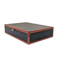 Reed & Barton Adams Black Faux Leather/Wood Flatware Chest