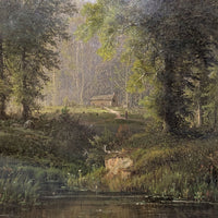 Herman Geyer 19th c. Hudson River School Style Landscape, Oil on Canvas