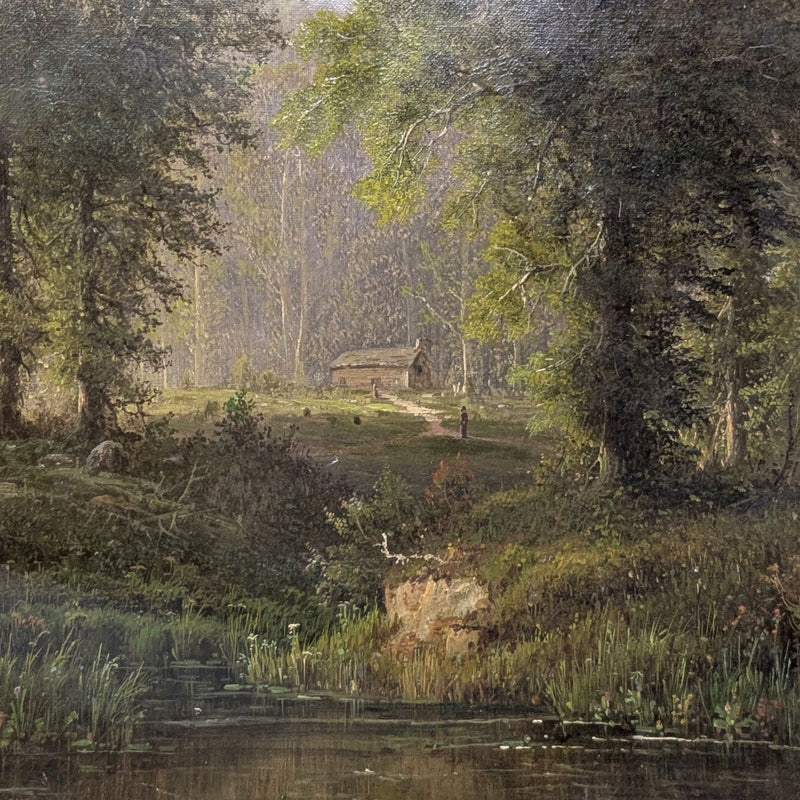 Herman Geyer 19th c. Hudson River School Style Landscape, Oil on Canvas