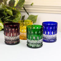Fabergé "Xenia" Multicolor Cut to Clear Crystal Double Old Fashioned Glasses (4)
