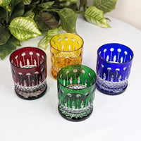 Fabergé "Xenia" Multicolor Cut to Clear Crystal Double Old Fashioned Glasses (4)