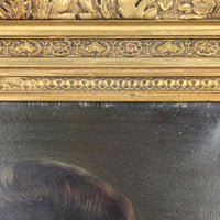 Antique Late Victorian / Edwardian Portrait Painting in Ornate Gilded Frame