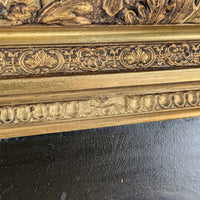 Antique Late Victorian / Edwardian Portrait Painting in Ornate Gilded Frame