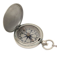 WWII 1941 US Army Wittnauer Watch Style Brass Pocket Compass W/ Chain