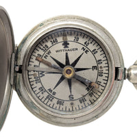 WWII 1941 US Army Wittnauer Watch Style Brass Pocket Compass W/ Chain