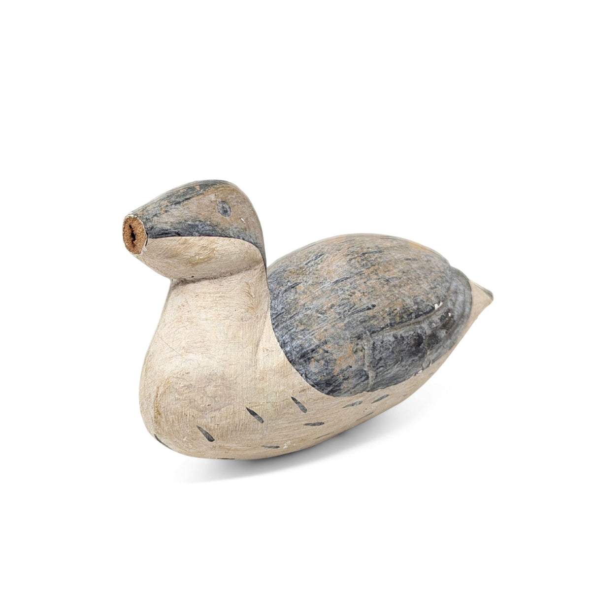 Antique One-Piece Palm Frond Canvasback Hen Duck Decoy, Southern Folk Art