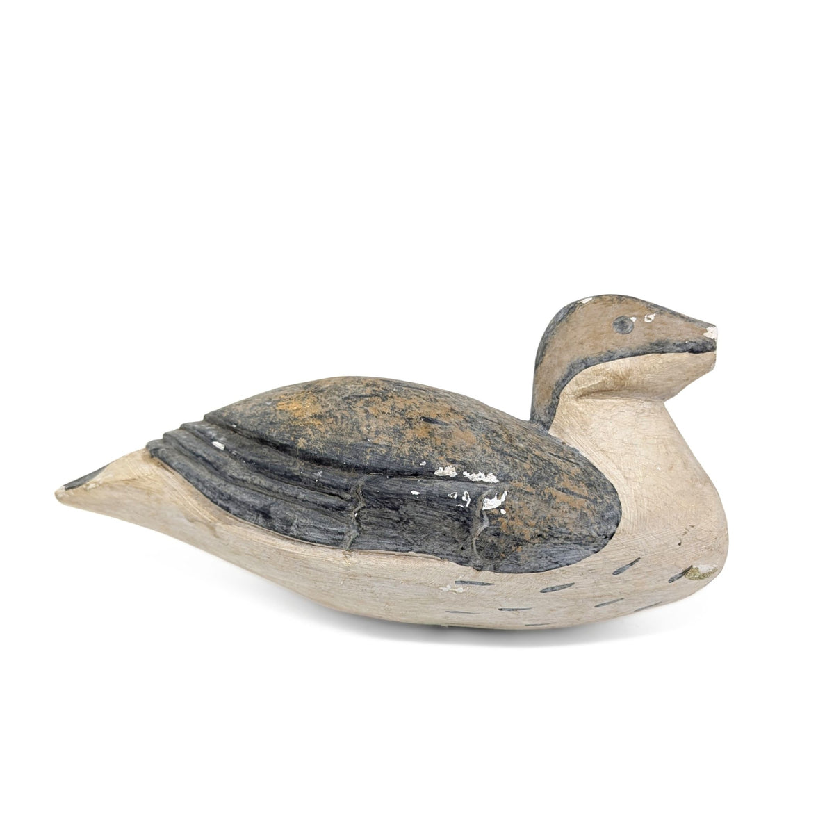 Antique One-Piece Palm Frond Canvasback Hen Duck Decoy, Southern Folk Art
