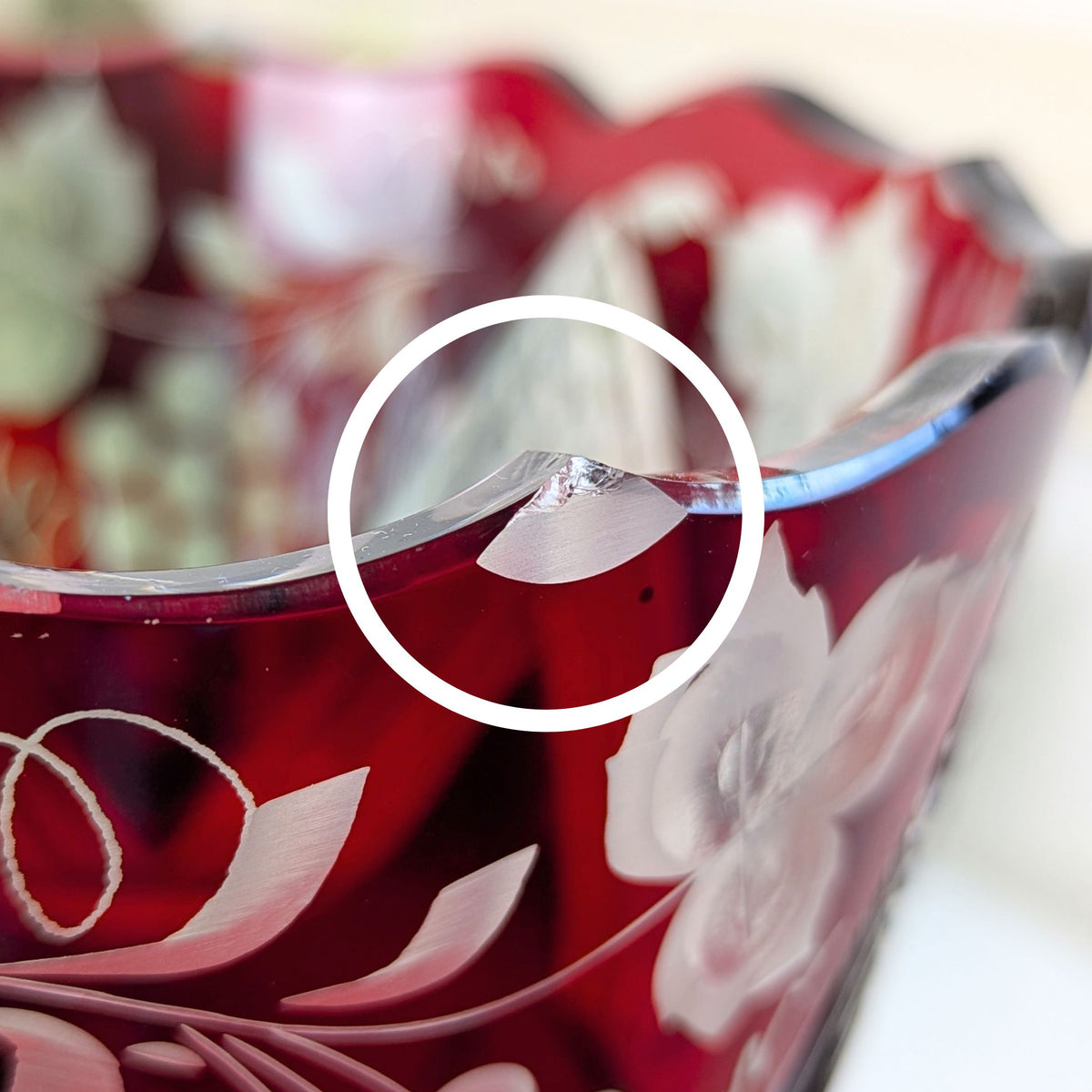 Mid-Century West German Ruby Cut-to-Clear Glass Mantle Luster W/ Crystal Prisms
