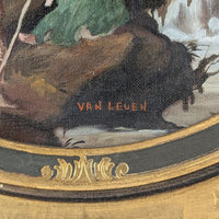 Pair of Framed Italianate Classical Landscape Oil Paintings, Signed Van Leuen