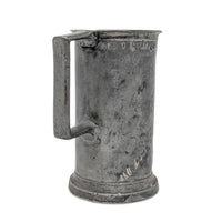 Antique 19th c. French Pewter 1 Litre Tankard, Amiens Hallmarked, 7 1/8"