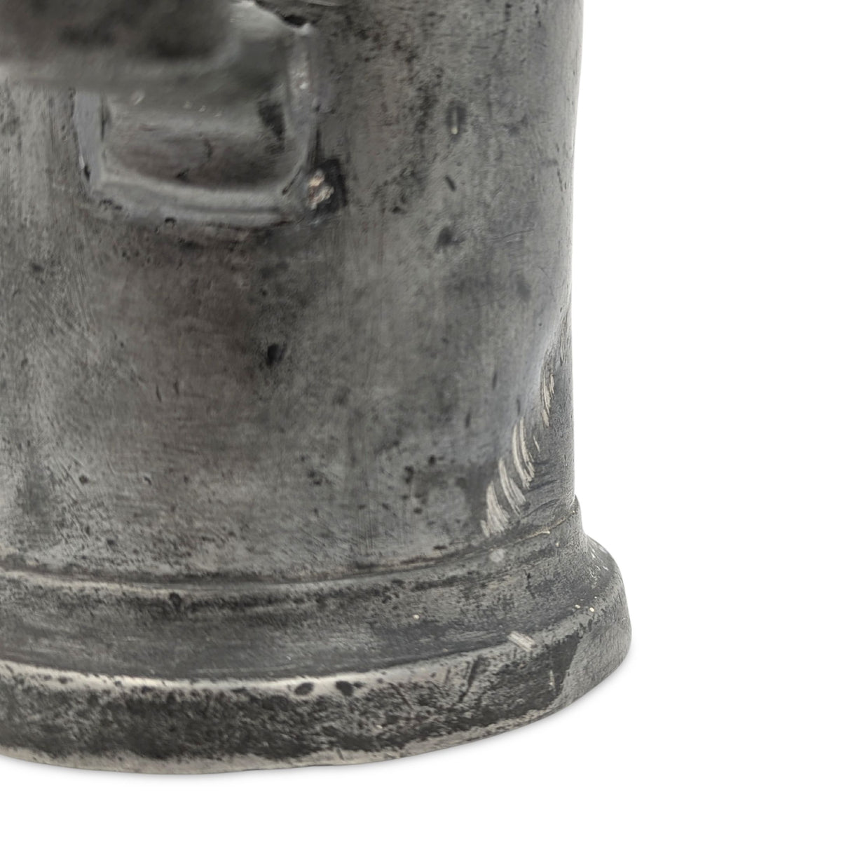Antique 19th c. French Pewter 1 Litre Tankard, Amiens Hallmarked, 7 1/8"