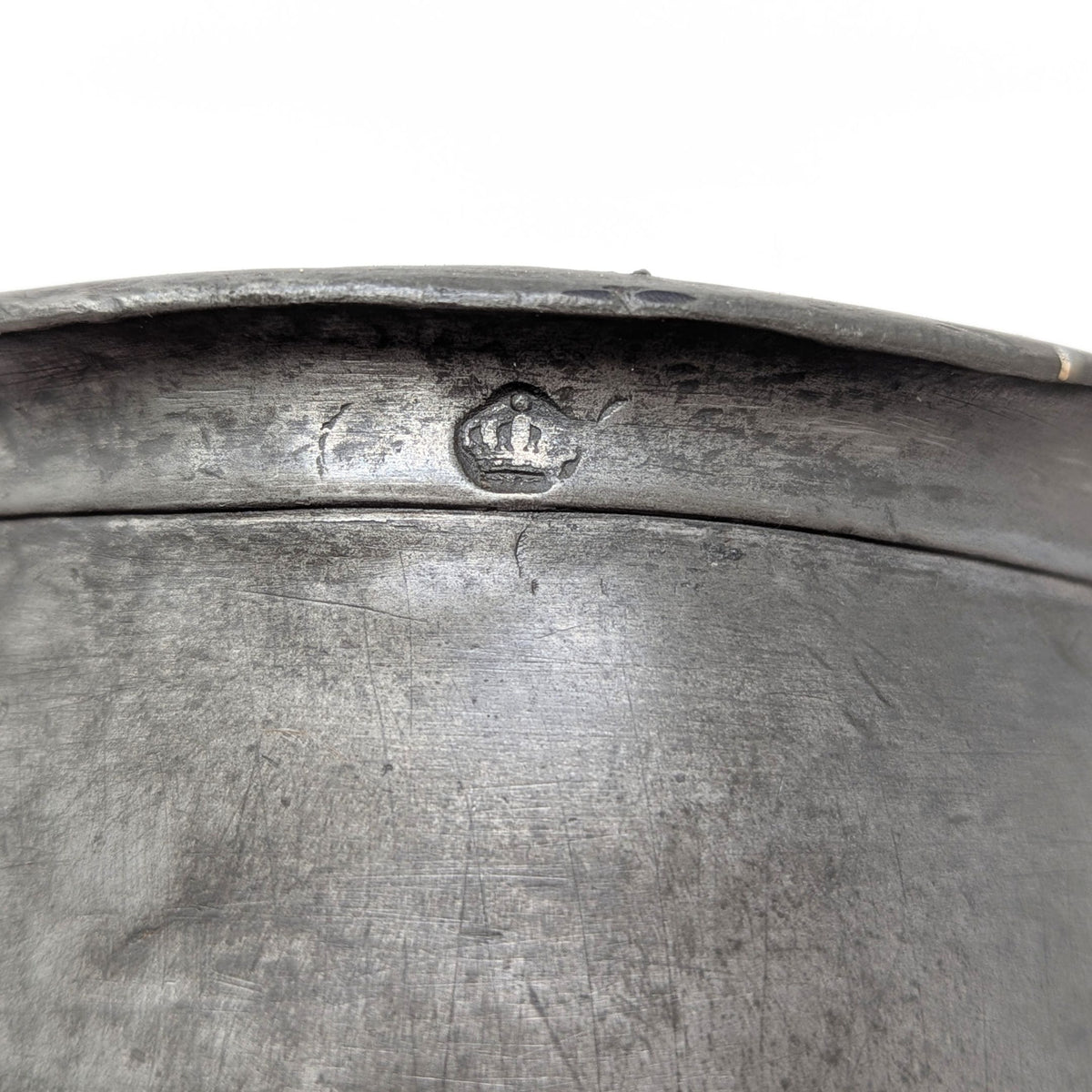 Antique 19th c. French Pewter 1 Litre Tankard, Amiens Hallmarked, 7 1/8"
