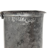 Antique 19th c. French Pewter 1 Litre Tankard, Amiens Hallmarked, 7 1/8"