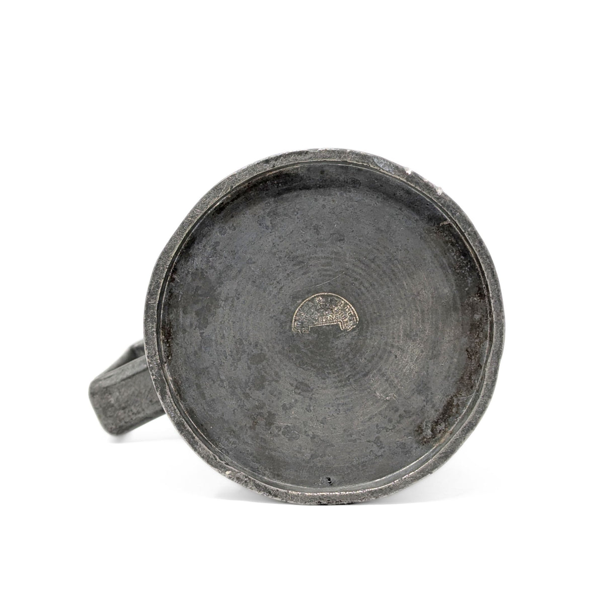 Antique 19th c. French Pewter 1 Litre Tankard, Amiens Hallmarked, 7 1/8"