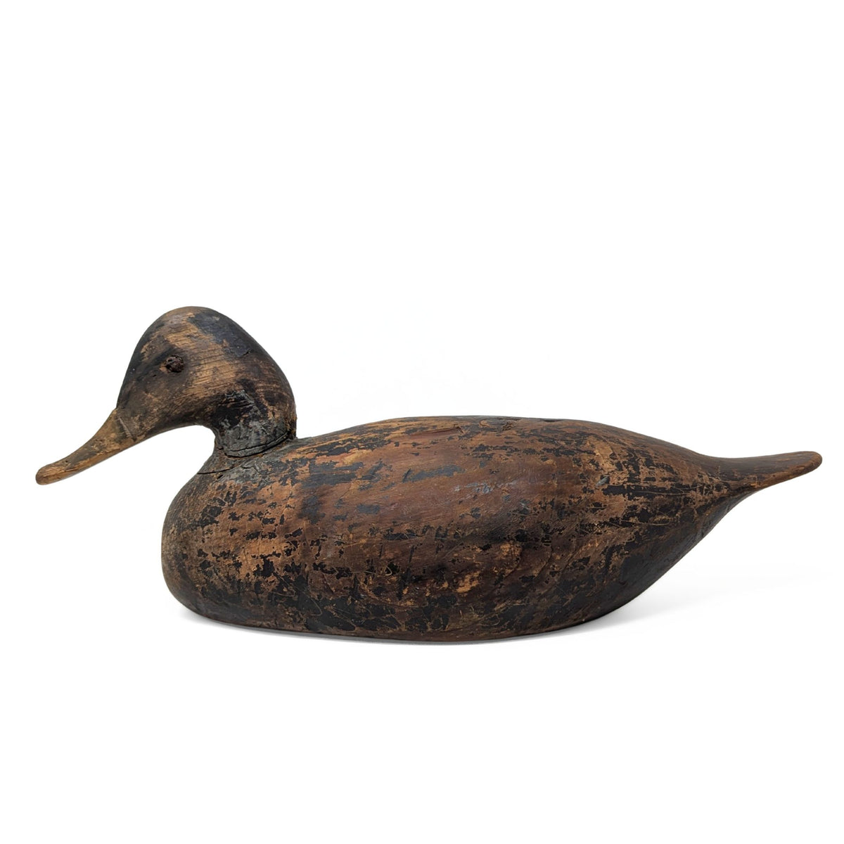 Antique 1910s Solid Wood Duck Decoy, Mathews County VA Farm Estate