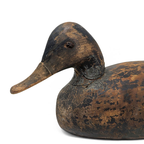 Antique 1910s Solid Wood Duck Decoy, Mathews County VA Farm Estate