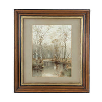 Pair of Framed Antique Chromolithographs of River Scenes by Edward J. Duval