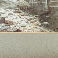 Pair of Framed Antique Chromolithographs of River Scenes by Edward J. Duval