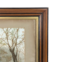 Pair of Framed Antique Chromolithographs of River Scenes by Edward J. Duval